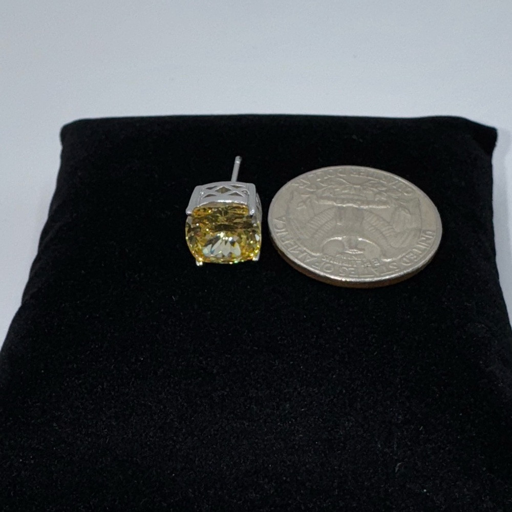 7.5ct Cushion Canary Studs - Picture 7 of 13
